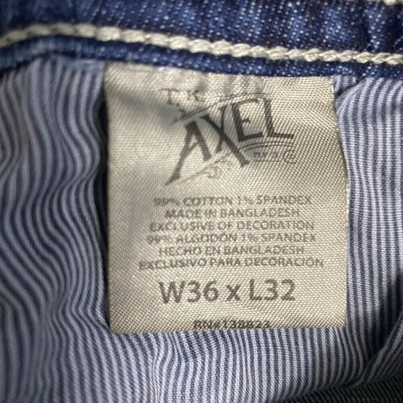 TK Axel Jeans Men's 36x32** Slim Boot Cut Flap Pockets Hartford Conn Blue Denim - Picture 5 of 9